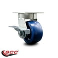 thumbnail image 2 of 4 Inch Kingpinless Solid Poly Wheel Swivel Caster with Brake Service Caster, 2 of 2