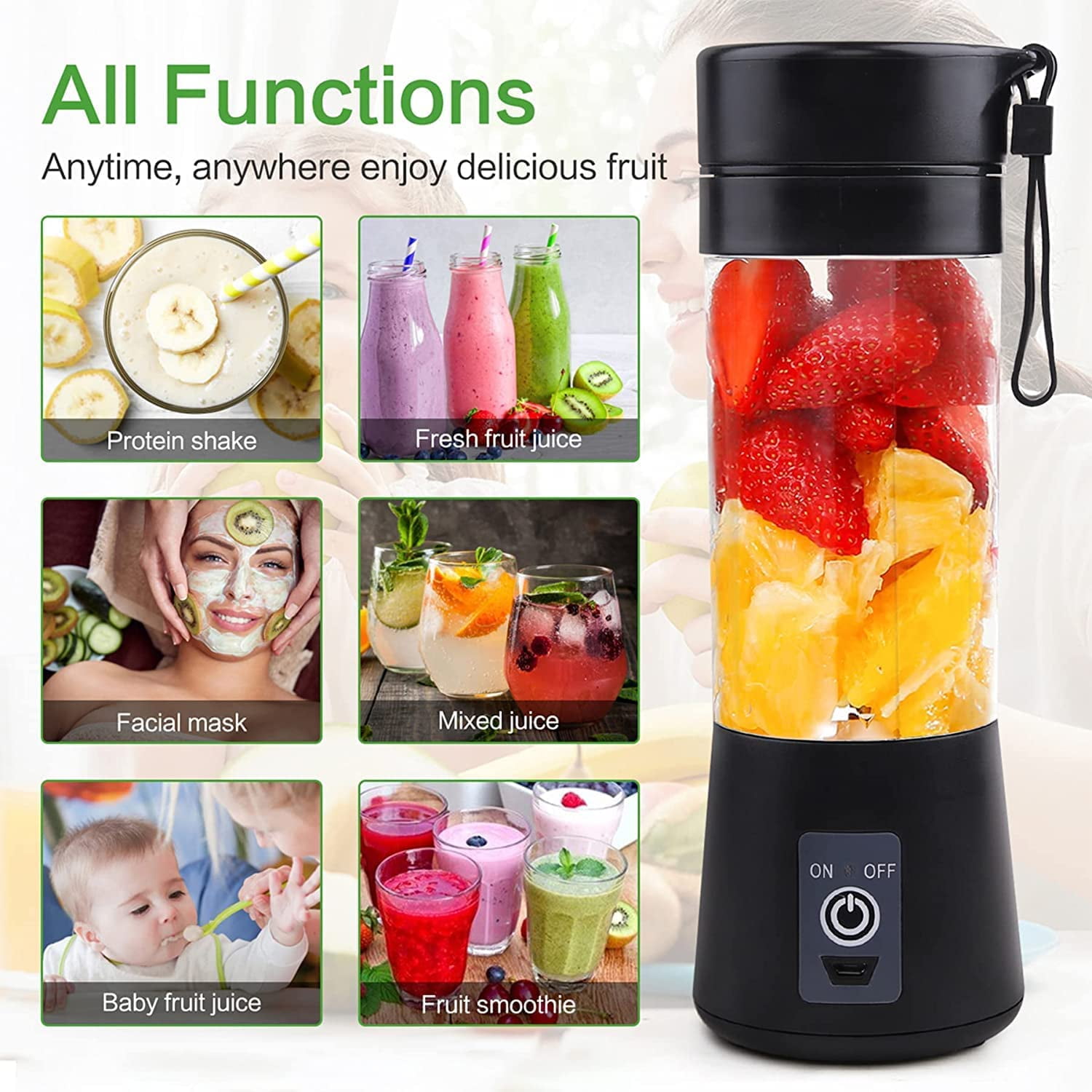 Portable USB Juice Cup Portable Electric With 6 Blades For Fresh Fruit And  Vegetable Mixing High Speed Blender For Kitchen And Fruit Milk Mixer 231101  From Hui10, $13.76