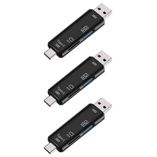 3X 5 en 1 Multifuncional Otg Lector de Tarjetas Tarjeta Micro-SD / SD / USB Lector Soporte TF Android Type-C Teléfono / Computadora / Type-C Universal
