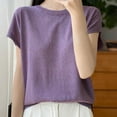 thumbnail image 2 of yillto Womens Short Sleeve Knit Top Lightweight Short Sleeve Sweater Tops Spring Summer Fashion Shirts, 2 of 3