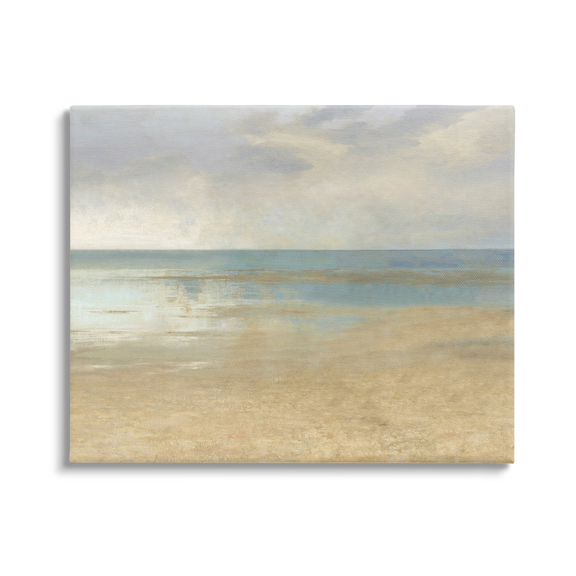 Stupell Coastal Sandy Sunlit Beach Landscape Painting Gallery Wrapped Canvas Print Wall Art