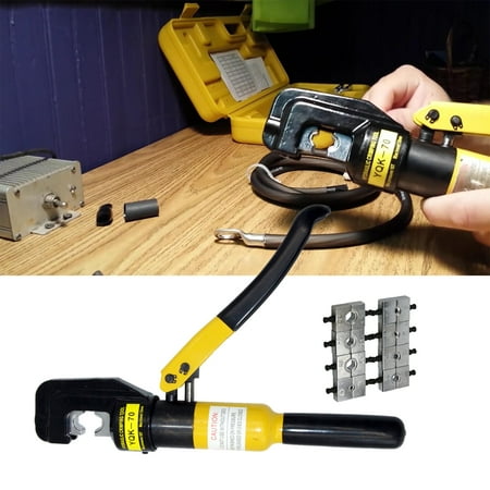 - 10 Ton Hydraulic Wire Battery Cable Lug Terminal Crimper Crimping Tool 9 Dies