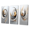 thumbnail image 3 of Designart "Wilderness Ambition White Abstract Swirls III" Abstract Shapes Wall Art Set Of 3 - Transitional Gold Gallery Wall Set For Home Decor, 3 of 6