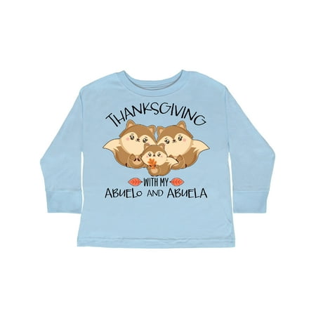 

Inktastic Thanksgiving with my Abuelo and Abuela Cute Squirrel Family Gift Toddler Boy or Toddler Girl Long Sleeve T-Shirt