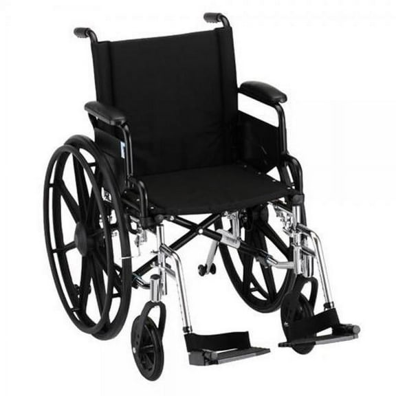 NOVA Lightweight Wheelchair with Flip Up Desk Arms for Easy Transfer, Adjustable & Easy Release Footrests, Safety Anti-Tippers, Choose from 3 Seat Widths - 16, 18& 20, Weighs only 32 lbs.