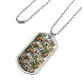 thumbnail image 2 of World Wildlife Snow Leopard Rhino Wolf Lion Pattern Military Dog Tag Pendant Necklace with Chain, 2 of 5