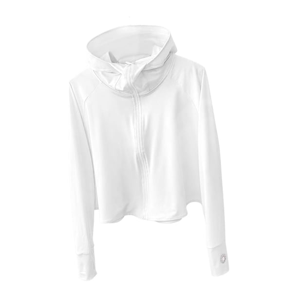 Camisa de protección solar con capucha para mujer Yuyangstore Camisa de enfriamiento elástica con cremallera completa