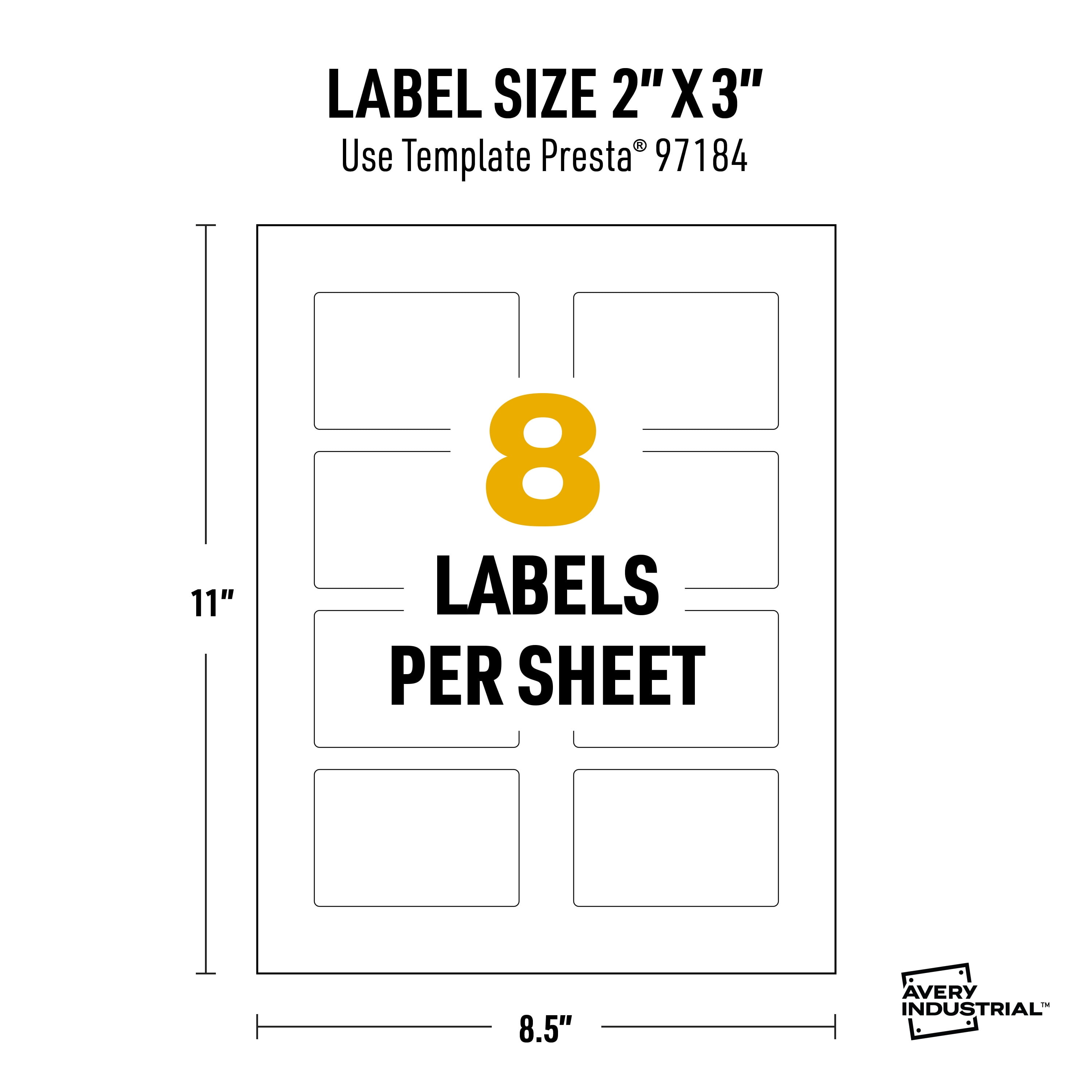Avery UltraDuty GHS Labels 2" x 3", 200 Ct, Pigment Inkjet