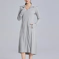 thumbnail image 2 of Women's Sunshirt Long Jacket with Hood UV-Protection Full Zip Up Mid Length Full Sleeve Sun Shirt Cover Up (XL, Gray), 2 of 7