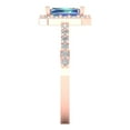 thumbnail image 3 of 1.92 ct Emerald Cut Blue Moissanite Solitaire with Simulated Diamond Accents 14K Rose Gold Womens Engagement Ring, 3 of 5