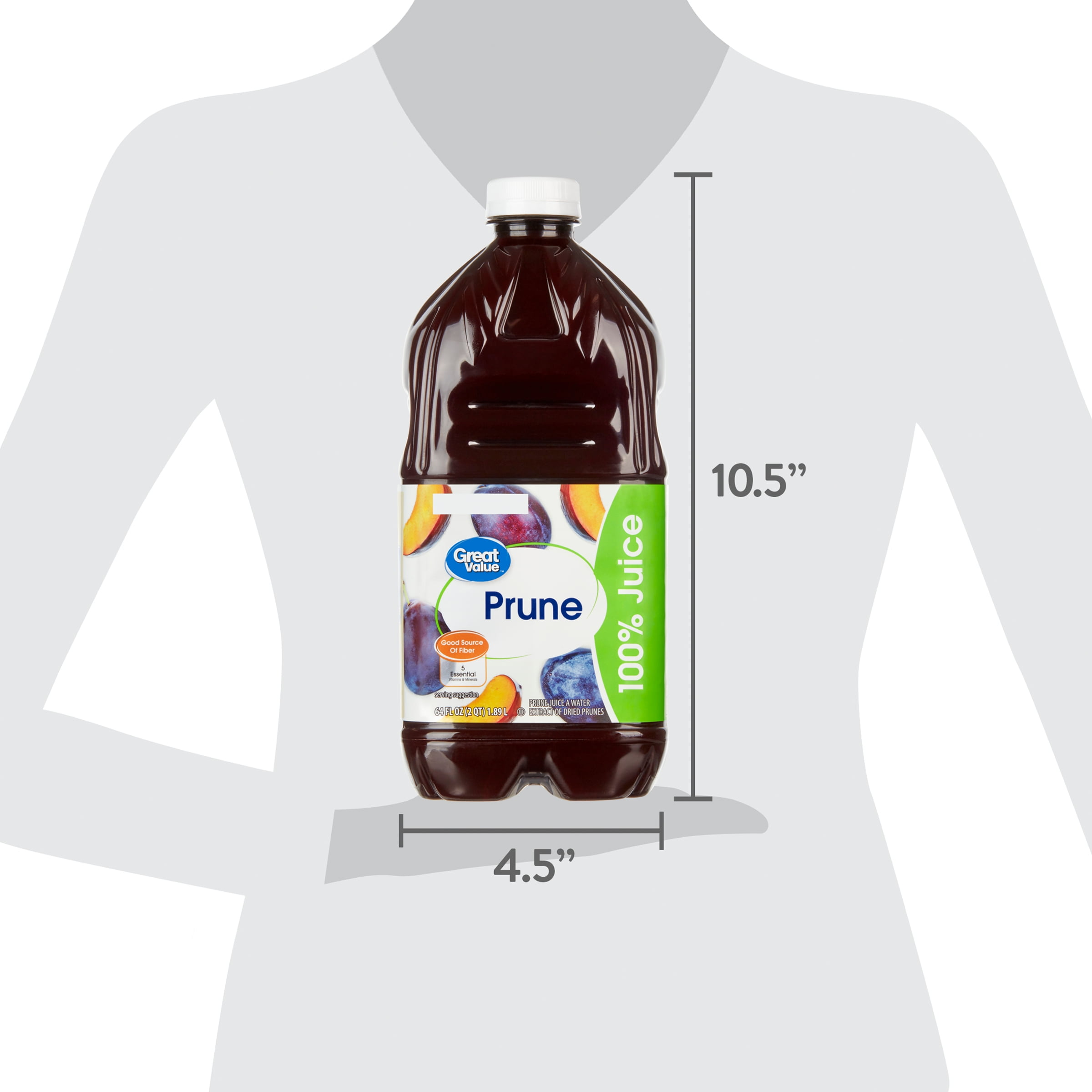 Great Value 100% Prune Juice, 64 fl oz