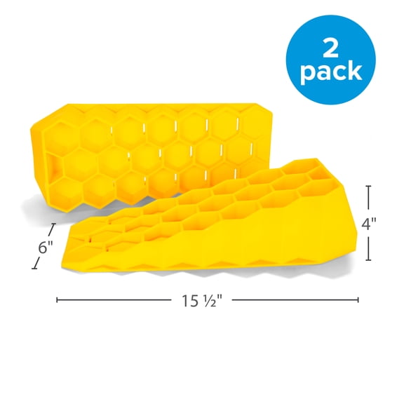 Camco Wedge RV Leveler - Heavy-Duty Design - Yellow, Polymer - 2-Pack (44580)