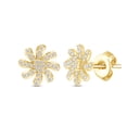 thumbnail image 2 of 1/4 Carat Round White Natural Diamond Twirl Flower Stud Earring in 10k Yellow Gold Jewelry for Women (I-J Color, I2-I3 Clarity, 0.25 Cttw), 2 of 3