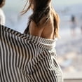 thumbnail image 5 of Striped Beach Towels | 100% Turkish Cotton | Soft & Quick Dry-Navy Blue, 5 of 10