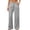 Gray, variant on Womens Wide Leg Pants High Waist Drawstring Loose Casual Palazzo Trousers with Side Pockets Loungewear Street Joggers