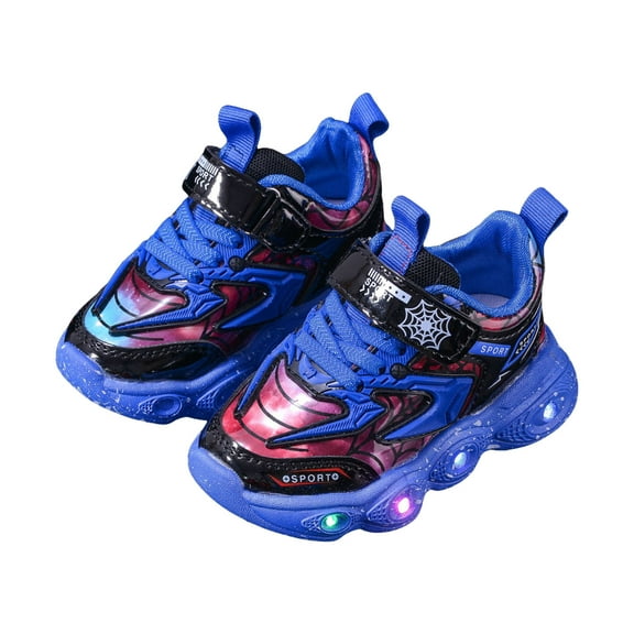 Dakaela Toddler Boys LED Shoes Kids Light up Luminous Sneakers Unisex Children Sport Running Shoes Blue