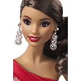 thumbnail image 6 of Barbie 2019 Holiday Doll, Brunette Side Ponytail with Red & White Gown, 6 of 8