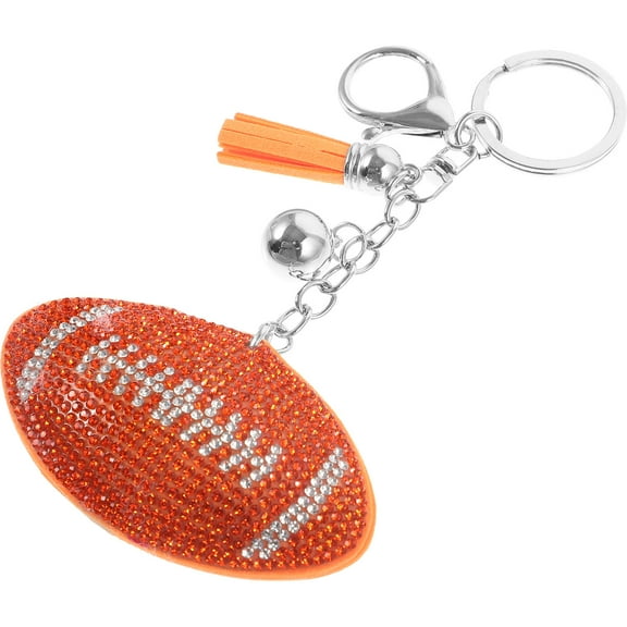 PAMINGONO Football Keychains For Boys 1Pack Orange Rugby Themed Souvenir present