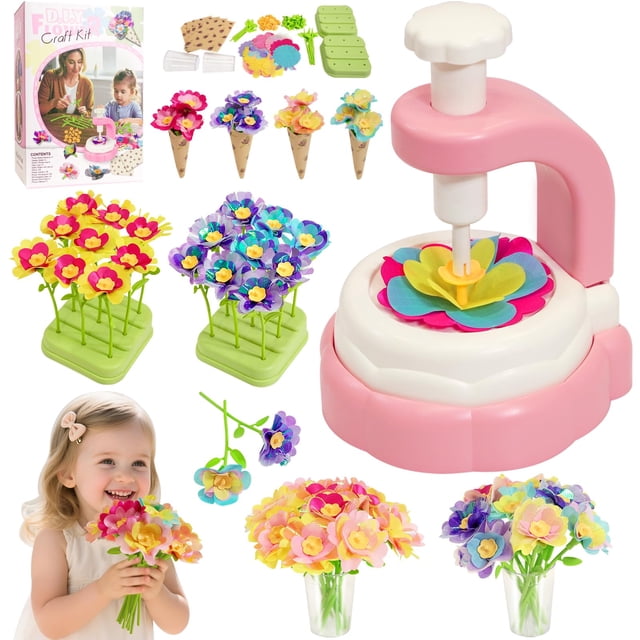 Ramos de flores de tela Craft Kit WKYCOE para niños de 4 a 9 años