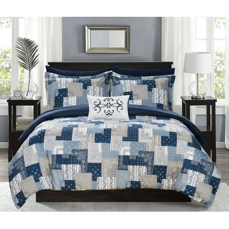 Chic Home Viy 8 Piece Reversible Comforter Set Patchwork Bohemian Reversible Comforter Set Patchwork