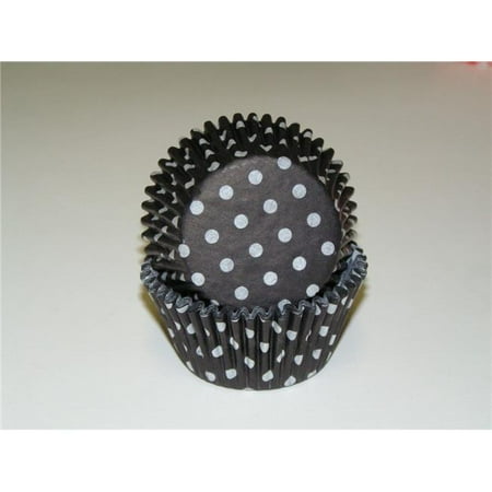 

Viking -275 POLKA DOT BLACK 0.75 x 1.38 in. Greaseproof Baking Cup with Polka Dot Design - Black - 1000 Piece