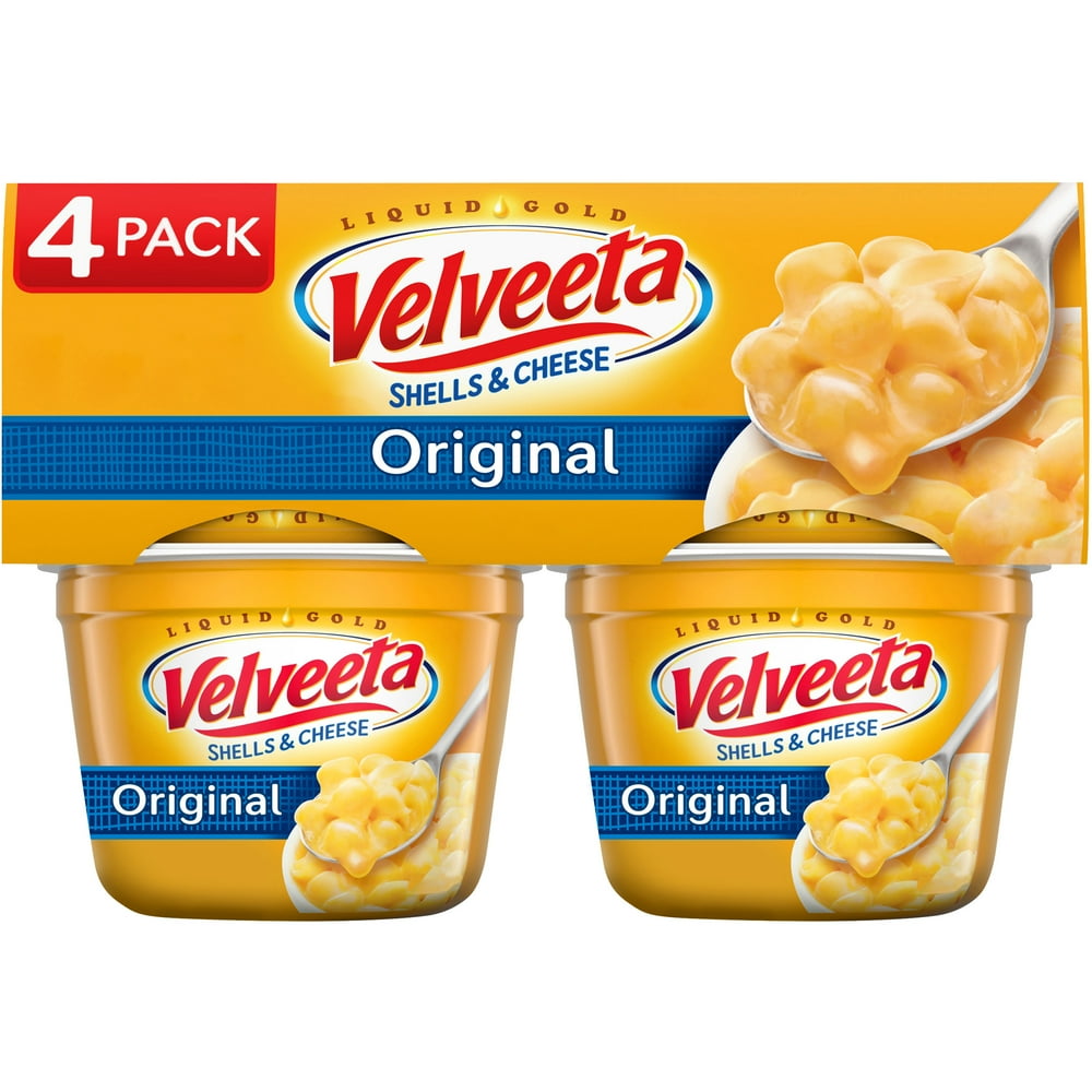 Velveeta Shells & Cheese Original Microwavable Shell Pasta & Cheese Sauce, 4 ct Pack, 2.39 oz