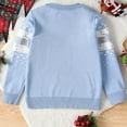 thumbnail image 4 of SERTG Boys and Girls Christmas Knit Sweater Holiday Cute Print Round Neck Cozy Warm Pullover Fall Winter Tops for Children 4-12 Years(Light Blue#1,3 Years), 4 of 8