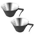 thumbnail image 1 of Taza medidora de espresso con asa, paquete de 2 tazas de espresso de doble dosis, taza para servir espresso de acero inoxidable, color negro, 1 of 6