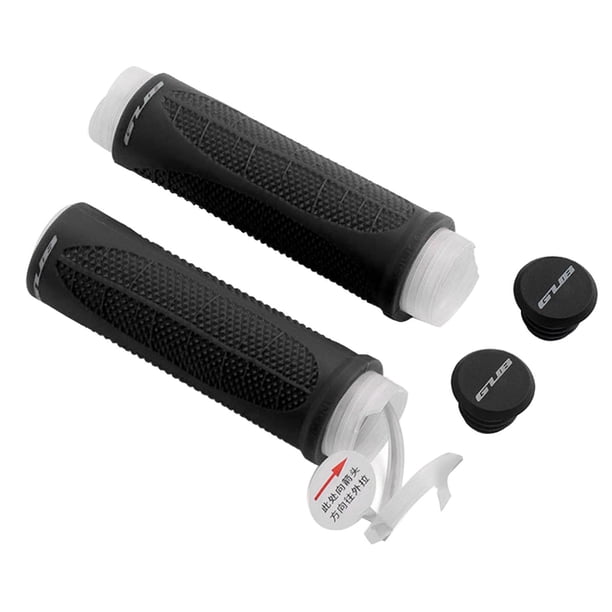 2 empuñaduras de silicona suave y antideslizantes para manillar de bicicleta de montaña Negro