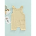 thumbnail image 2 of Gureui Toddler Infant Baby Boys Girls Summer Suspenders Jumpsuit,Solid Color Sleeveless Short Rompers, 2 of 8