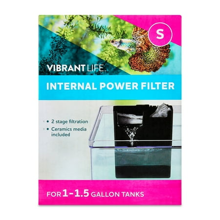 Vibrant Life Internal Power Aquarium Filter, for 1-1.5 Gallon Tanks