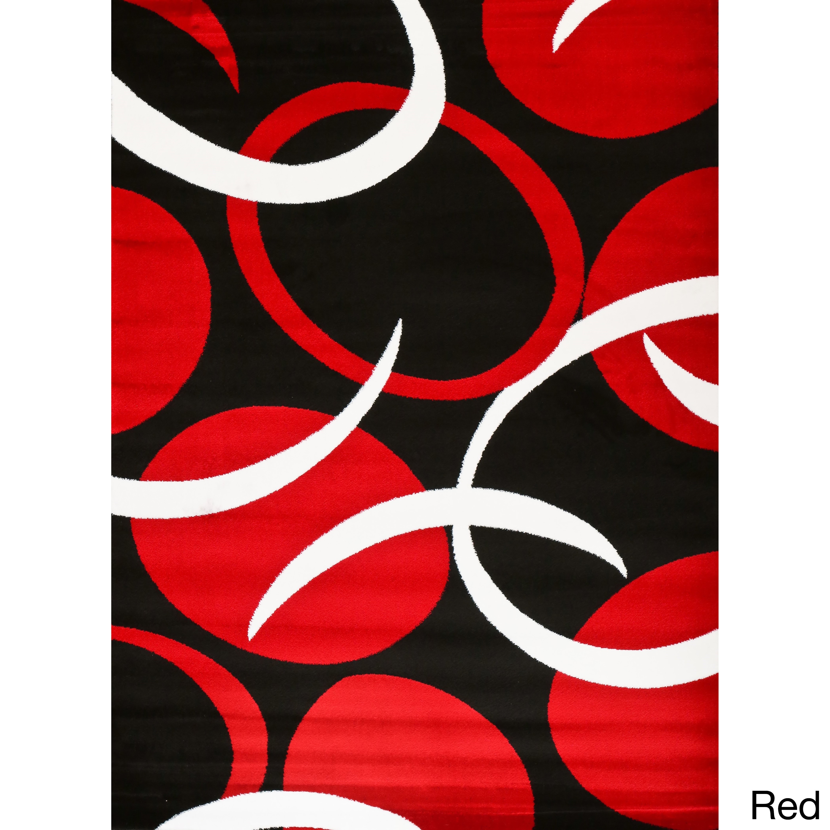 Persian Rugs 1062 Red Swirls Modern Abstract Area Rug 5x7