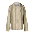 thumbnail image 3 of Shirts for Women Long Sleeved Casual Printed Lapel Button Up Shirt Yellow 2XL, 3 of 4