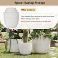 thumbnail image 5 of Euroco Lightweight Flower Pot Set of 3, 16.93"+13.98"+11.22" Dia Round Concrete Stackable Planter with Drainage Holes and Rubber Plug,Modern Decorative Pots for Indoor Outdoor,Patio Garden Balcony, 5 of 9