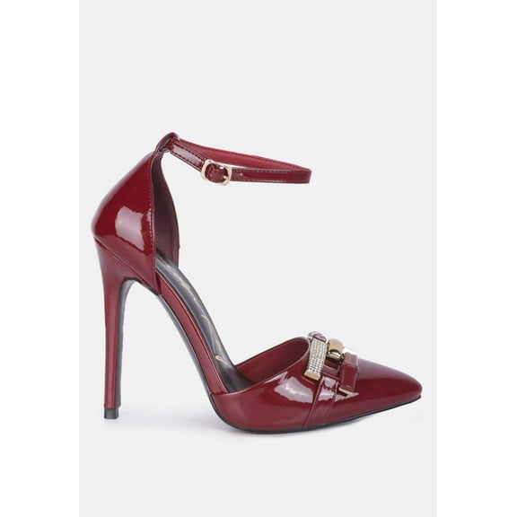 Mocktail Buckle Embellished Stiletto Heels