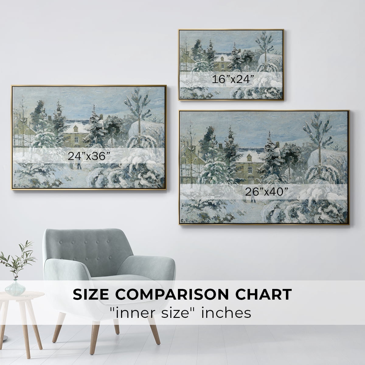 Vintage Landscape-CCXC By Wexford Home Framed in Gold Wood Gallery Wrapped Canvas 27 in. x 41 in.