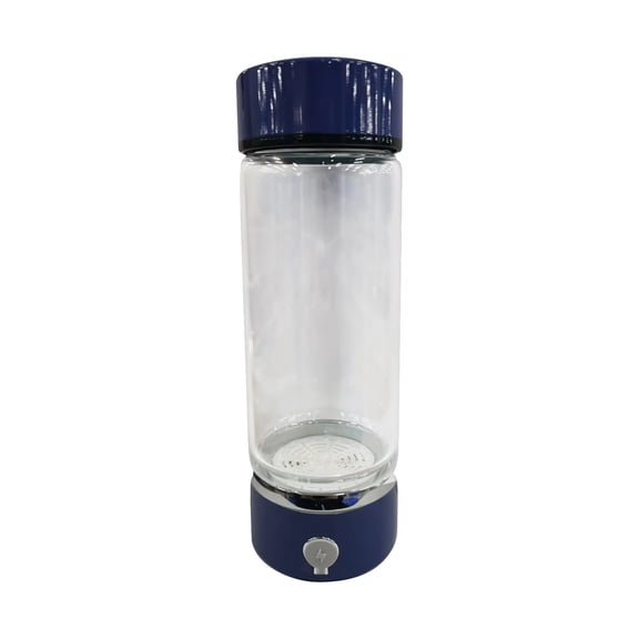 TOUMENY Portable Hydrogen Water Generator, Rechargeable 420ml Glass Bottle for Enhanced Hydration and Antioxidant Benefits, SPE/PEM Technology for High Concentration Hydrogen Production Up to 1500ppb