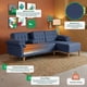 thumbnail image 3 of Sala Modular Reversible Makora Brunello Con Memory Foam, Color Azul Lino Respaldo Reclinable De 3 posiciones., 3 of 10