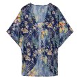 thumbnail image 2 of Zando Floral Kimono Cardigans for Women Loose Open Front Kimono Swimsuit Cover Ups for Women Casual Beach Cover Up Women A Flowers Navy, 2 of 5