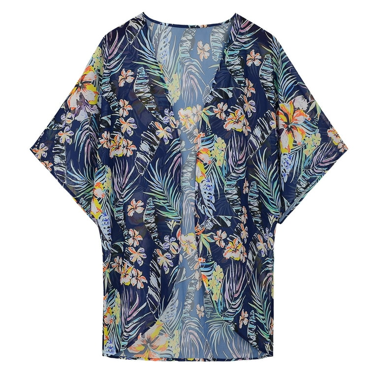 Zando Floral Kimono Cardigans for Women Loose Open Front Kimono