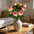 thumbnail image 3 of Diamond Rose Artificial Flower Bouquet, Realistic Faux Floral Arrangement for Home Decor, Long Lasting Fake Flowers for Wedding Centerpiece Table Runner Vase Fillers Interior Decoration, 3 of 5