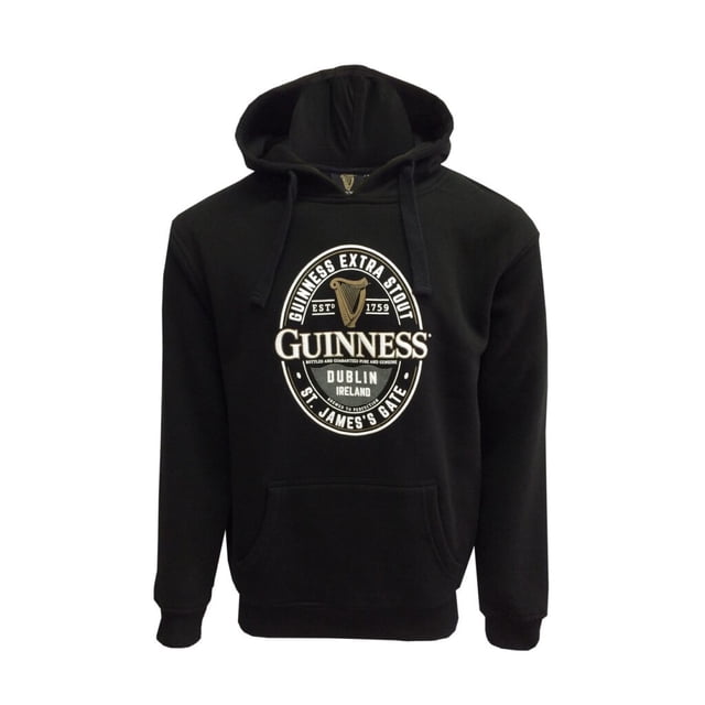 Guinness Chandail à Capuchon Noir pour Homme Adulte avec Étiquette St. James Gate