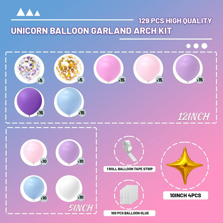 141pcs Balloon Garland Arch Kit Blue Latex Wedding Birthday Boy Girl Party  Decor