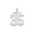 thumbnail image 2 of 14k White Gold WG Medium Satin Number 35 Charm Pendant, 2 of 3