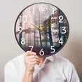 thumbnail image 3 of Dreamtimes Beautiful Red Colored Foggy Dreamy Forest Landscape with Mystic Light Round Wall Clock, 10 Inch Silent Battery Operated Quartz Analog Quiet Desk Clock for Home,Office,School, 3 of 7