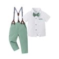 thumbnail image 5 of CARETOO Toddler Baby Boy Clothes Suit Gentleman Wedding Outfits, Formal Dress Shirt with Bowtie + Suspender Pants 1-5 Years, 5 of 8