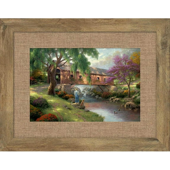 Thomas Kinkade The Old Fishin' Hole Framed Print