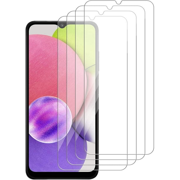 [4 Pack] 9H Hardness Glass Screen Protector Compatible for Samsung Galaxy A03s-HD Screen Tempered Glass, Scratch Resistant, Easy Install,Bubble Free ,2.5D Edge