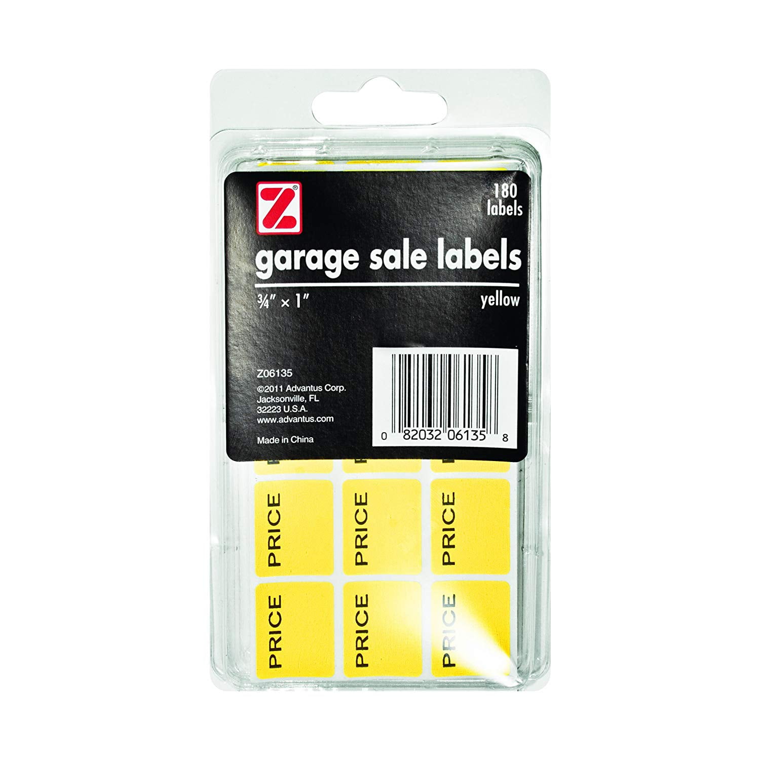 Self Adhesive Garage Sale Labels, 3/4 x 1 Inches, 180 Labels, Yellow Price Mark (Z06135)Yellow ...