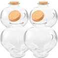 thumbnail image 6 of Masteelf Set of 4 Clear Glass Sample Bottles with Bud Cork, Baby Size 14x13.8x5.5CM, Transparent Mini Storage Containers, 6 of 8